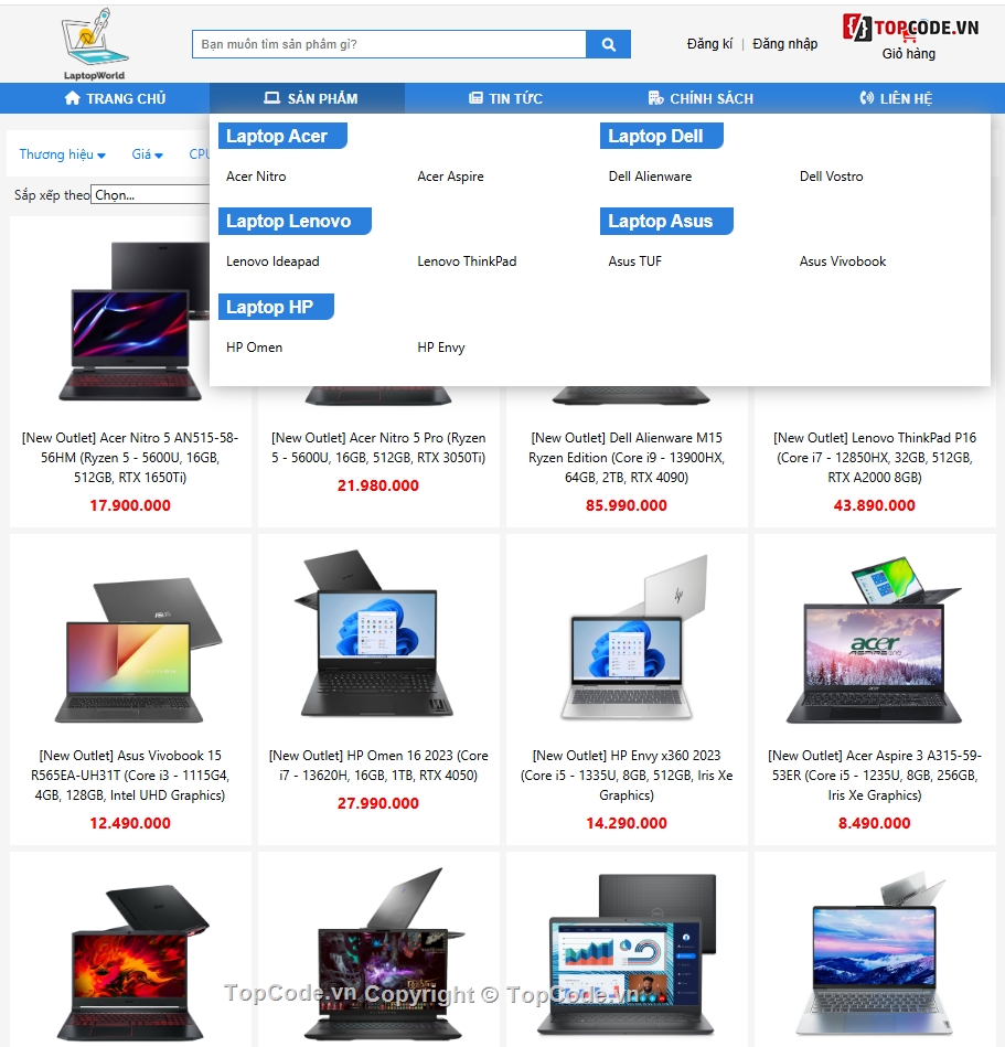 Source code website bán laptop,Đồ án website bán laptop,Source code bán hàng PHP,Code PHP MySQL bán laptop,Source code website bán hàng cho sinh viên